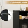 Close-up of a black cabinet with a focus on its anti-tip design. Anteprima dell’immagine prodotto