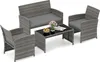 COSTWAY Polyrattan Gartenmöbel Set, Outdoor Lounge Möbel, Produktbild-Vorschau 1