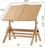 MEEDEN Drewniany stół kreślarski 90x60cm Regulowana Podgląd zdjęcia produktu 3