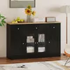 COSTWAY Sideboard, 140 cm, Küchenschrank mit 3 Schubladen, Produktbild-Vorschau 2