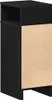 A black and beige nightstand with an open shelf at the top and a large beige panel on the front. Anteprima dell’immagine prodotto