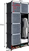 YZNAHRE Kleiderschrank 70 cm Breit Garderobenschrank Produktbild-Vorschau 2