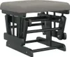 A glider ottoman with a gray fabric seat and a black wooden frame, shown from a front-diagonal angle against a white background. Produktbild-Vorschau
