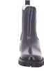 A black Chelsea boot is shown from the front. Produktbild-Vorschau