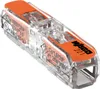 A close-up studio shot of a WAGO 221 series lever connector. Anteprima dell’immagine prodotto
