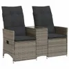 A studio shot of a two-seater outdoor sofa with cushions and a central table. Podgląd zdjęcia produktu