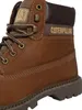 A close-up view of a brown Caterpillar work boot. Produktbild-Vorschau