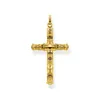 A gold-plated silver cross pendant with black stones. Náhľad obrázku produktu