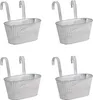Metall Hängetopf weiß mit 2 Henkel 25 x 13cm - 4 Stück Produktbild-Vorschau 1