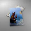 Bild auf Leinwand - Leinwandbild - Boote Sonne Fischer Produktbild-Vorschau 2