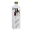 Badezimmerschrank mit 1 Tür 2 offenes Fach 22x20x75cm Weiß Produktbild-Vorschau 3