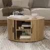 Salontafel Vicco Selva Eiken 80 x 80 cm met schuifdeur, Productafbeelding-voorbeeld 3