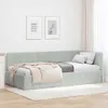 vidaXL Struttura letto ad angolo con testiera grigio chiaro Anteprima dell’immagine prodotto 2