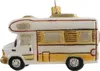 Christbaumschmuck Glas Wohnwagen 11cm weiß / gold Produktbild-Vorschau 3