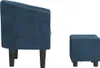 vidaXL Fauteuil club avec repose-pieds bleu foncé velours Voir les images du produit 4