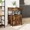 vidaXL Kuchynský vozík údený dub 56x43x89,5 cm materiál na Náhľad obrázku produktu 3