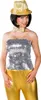Pailletten Minirock/Top 2in1 silber y Rock T-Shirt Karneval Produktbild-Vorschau 3