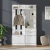 Merax garderobe met schoenenbank en spiegel, gangkast met Productafbeelding-voorbeeld 4