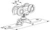 Technical drawing of a sliding door hardware component with dimensions indicated. Produktbild-Vorschau