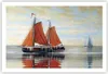 Poster - Poster ohne Rahmen - Segelschiffe Öl Orange - Produktbild-Vorschau 1