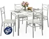 CASARIA® Esstisch mit 4 Stühlen Holz 5-tlg Set Metall Produktbild-Vorschau 1
