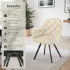 Fauteuil pivotant en velours Lucia, rembourré - crème, Lot Voir les images du produit 2