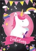 A birthday invitation card with a unicorn theme. Produktbild-Vorschau