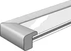 A close-up, angled view of a silver picture frame corner and edge, showing the profile and how it holds a picture. Produktbild-Vorschau