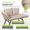 JUSKYS® Gartenbank Calvia - Creme/Sand Liegefunktion, Produktbild-Vorschau 4
