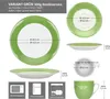 30ks Variant zelený porcelánový jídelní servis 6 osob šálky Náhled obrázku produktu 6