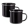 4er Set Emaille Becher 350 ml Schwarz mit Griff Tasse Produktbild-Vorschau 2