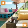 A split image showing outdoor and indoor seating arrangements, likely for a home or hospitality setting. Produktbild-Vorschau