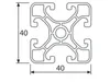 Länge 480mm - Aluminiumprofil 40x40E I-Typ Nut 8 Produktbild-Vorschau 2