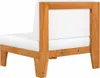 vidaXL Modular-Mittelsofa mit Cremeweißen Kissen Akazie Produktbild-Vorschau 4