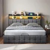 UnboxG Doppelbett 160 x 200 cm mit LED-Beleuchtung, USB & Produktbild-Vorschau 4