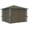 vidaXL Pavillon mit Vorhang 300x300 cm Taupe Aluminium Produktbild-Vorschau 7