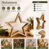 Deko Holzstern 30 cm Natur Weihnachtsstern Fensterdeko Produktbild-Vorschau 2