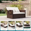 COSTWAY Chaise longue de jardin 3 en 1 en polyrotin, chaise Voir les images du produit 8