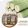 A collage showing bamboo tubes and a clothing rack with clothes. Produktbild-Vorschau