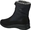 A black winter boot with gray fur trim is shown from the side against a white background. Náhľad obrázku produktu