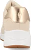 The back view of a beige sneaker with gold accents. Anteprima dell’immagine prodotto