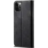 A black flip-style phone case for an iPhone 13 Pro is shown against a white background. Produktbild-Vorschau
