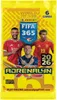 A yellow packet of Panini FIFA 365 Adrenalyn XL trading cards. Produktbild-Vorschau