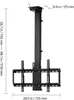 A black motorized TV wall mount is shown against a white background with dimensions indicated. Podgląd zdjęcia produktu
