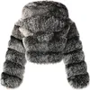 Damen Kunstpelz Mantel Winterjacke Kurz Kunstpelz Mäntel Produktbild-Vorschau 3