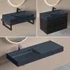 doporro Lavabo Suspendu avec Bonde Vasque à Poser Gris Noir Voir les images du produit 6