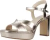 Tamaris Damen Sandalette Gold Silber Metallic Optik Karree Produktbild-Vorschau 13