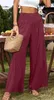 ASKSA Damen Leinenhose Sommer Elegant Hohe Taille Weites Produktbild-Vorschau 3