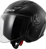 A black LS2 jet helmet with a clear visor. Voir les images du produit