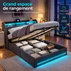 INONEFT Gestoffeerd bed 160x200 cm met LED-verlichting en Productafbeelding-voorbeeld 6